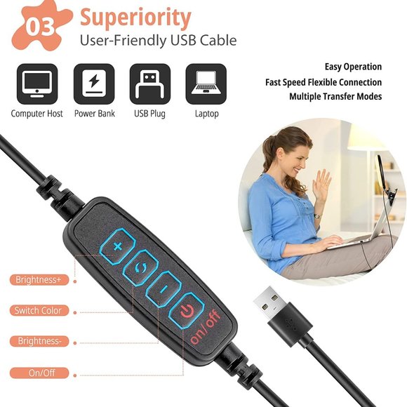 New Selfie Ring light with Clip for Computer - Picture 6 of 9